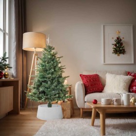 White plastic Christmas tree skirt Ø56x23 cm by , Christmas tree footmuff - Ref: Foro24-4019953, Price: 23,23 €, Discount: %