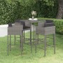 Set muebles de bar jardín 5 pzas y cojines ratán sintético gris de vidaXL, Conjuntos de jardín - Ref: Foro24-3094791, Precio:...