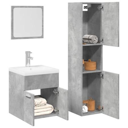 Badezimmermöbel-Set, 2-teilig, aus grauem Beton-Sperrholz. von , Badezimmermöbel - Ref: Foro24-3324867, Preis: 98,31 €, Rabat...