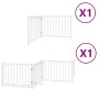 Folding dog gate 6 panels white poplar wood 480 cm by , Dog kennels and fences - Ref: Foro24-3155729, Price: 95,64 €, Discoun...