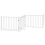 Folding dog gate 6 panels white poplar wood 480 cm by , Dog kennels and fences - Ref: Foro24-3155729, Price: 95,64 €, Discoun...