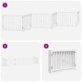 Folding dog gate 6 panels white poplar wood 480 cm by , Dog kennels and fences - Ref: Foro24-3155729, Price: 95,64 €, Discoun...