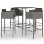 5-piece garden bar furniture set and gray synthetic rattan cushions by vidaXL, Garden sets - Ref: Foro24-3094791, Price: 376,...