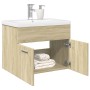 Mueble de baño con lavabo integrado roble Sonoma de , Muebles de baño - Ref: Foro24-3324983, Precio: 153,46 €, Descuento: %