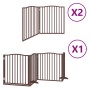 Folding dog gate 8 panels poplar wood brown 640 cm by , Dog kennels and fences - Ref: Foro24-3155638, Price: 159,88 €, Discou...