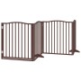 Folding dog gate 8 panels poplar wood brown 640 cm by , Dog kennels and fences - Ref: Foro24-3155638, Price: 159,88 €, Discou...