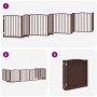 Folding dog gate 8 panels poplar wood brown 640 cm by , Dog kennels and fences - Ref: Foro24-3155638, Price: 159,88 €, Discou...