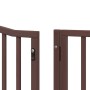 Folding dog gate 8 panels poplar wood brown 640 cm by , Dog kennels and fences - Ref: Foro24-3155638, Price: 159,88 €, Discou...