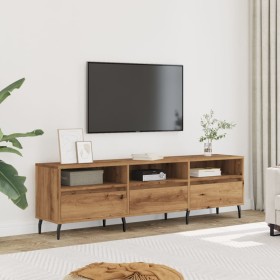 Engineered wood TV stand in artisan oak