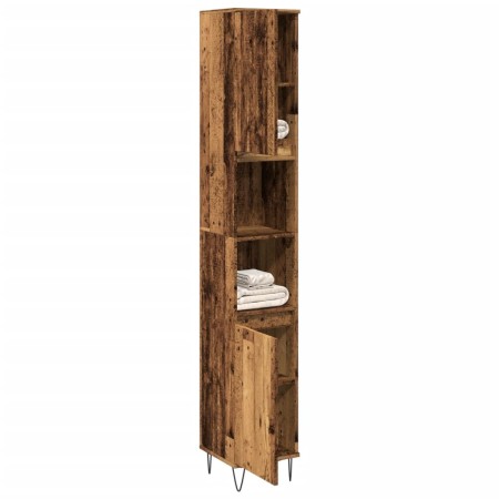 Armario de baño madera de ingeniería envejecida 30x30x190 cm de , Muebles de baño - Ref: Foro24-857199, Precio: 92,58 €, Desc...