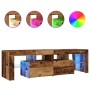 TV stand with LED lights, aged engineered wood, 140x36.5x40 cm | Foro24|Onlineshop| Casa, Jardín y Más Foro24.es