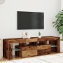 Mueble TV luces LED madera ingeniería envejecida 140x36,5x40 cm de , Muebles TV - Ref: Foro24-856303, Precio: 110,84 €, Descu...