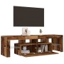 Mueble TV luces LED madera ingeniería envejecida 140x36,5x40 cm de , Muebles TV - Ref: Foro24-856303, Precio: 110,84 €, Descu...