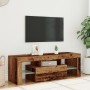 Mueble TV luces LED madera ingeniería envejecida 120x36,5x40 cm de , Muebles TV - Ref: Foro24-856301, Precio: 90,05 €, Descue...