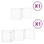 Folding dog gate with 9 panels, made of white poplar wood, 450cm. by , Dog kennels and fences - Ref: Foro24-3155535, Price: 9...