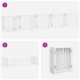 Folding dog gate with 9 panels, made of white poplar wood, 450cm. by , Dog kennels and fences - Ref: Foro24-3155535, Price: 9...