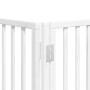 Folding dog gate with 9 panels, made of white poplar wood, 450cm. by , Dog kennels and fences - Ref: Foro24-3155535, Price: 9...