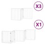 Folding dog gate with 15 panels, made of white poplar wood, 750 cm. by , Dog kennels and fences - Ref: Foro24-3155537, Price:...