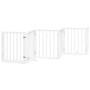 Folding dog gate with 15 panels, made of white poplar wood, 750 cm. by , Dog kennels and fences - Ref: Foro24-3155537, Price:...