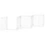 Folding dog gate with 15 panels, made of white poplar wood, 750 cm. by , Dog kennels and fences - Ref: Foro24-3155537, Price:...