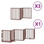 Folding dog gate with 15 panels made of brown poplar wood, 750 cm. by , Dog kennels and fences - Ref: Foro24-3155549, Price: ...