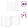 Folding dog gate 12 panels white poplar wood 960 cm by , Dog kennels and fences - Ref: Foro24-3155568, Price: 235,70 €, Disco...