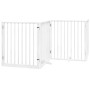 Folding dog gate 12 panels white poplar wood 960 cm by , Dog kennels and fences - Ref: Foro24-3155568, Price: 235,70 €, Disco...