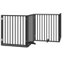 Folding dog gate with 10 panels, made of black poplar wood, 800 cm. by , Dog kennels and fences - Ref: Foro24-3155575, Price:...