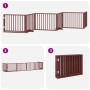 Folding dog gate 6 panels poplar wood brown 480 cm by , Dog kennels and fences - Ref: Foro24-3155577, Price: 93,86 €, Discoun...