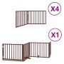 Folding dog gate 12 panels poplar wood brown 960 cm by , Dog kennels and fences - Ref: Foro24-3155580, Price: 179,18 €, Disco...