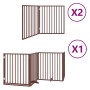 Folding dog gate 8 panels poplar wood brown 640 cm by , Dog kennels and fences - Ref: Foro24-3155582, Price: 156,17 €, Discou...