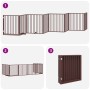 Folding dog gate 8 panels poplar wood brown 640 cm by , Dog kennels and fences - Ref: Foro24-3155582, Price: 156,17 €, Discou...