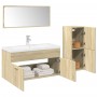 3-piece bathroom furniture set made of Sonoma oak plywood. by , Bathroom furniture - Ref: Foro24-3324997, Price: 118,19 €, Di...