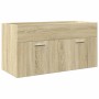 3-piece bathroom furniture set made of Sonoma oak plywood. by , Bathroom furniture - Ref: Foro24-3324997, Price: 118,19 €, Di...