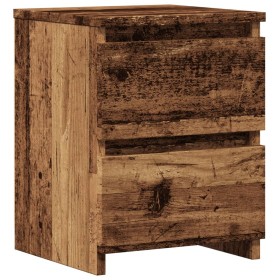 Aged engineered wood bedside table 30x30x40 cm