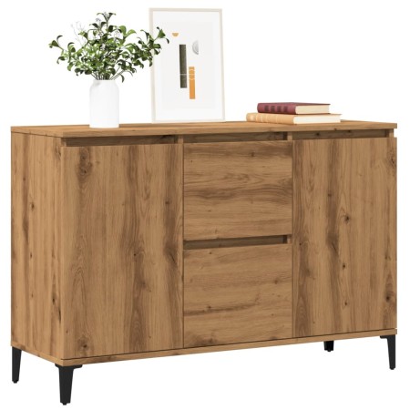 Engineered wood oak artisan sideboard 102x35x70 cm by , Sideboards - Ref: Foro24-856487, Price: 105,67 €, Discount: %