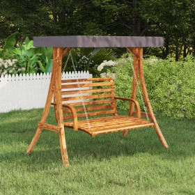 Swing structure and anthracite teak-colored curved wood roof by vidaXL, Porch Swing Accessories - Ref: Foro24-313938, Price: ...