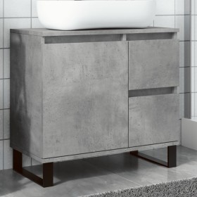 Engineered wood gray concrete sink cabinet