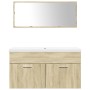 3-piece bathroom furniture set made of Sonoma oak plywood. by , Bathroom furniture - Ref: Foro24-3324988, Price: 262,51 €, Di...