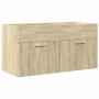 Set de muebles de baño 3 pzas madera contrachapada roble Sonoma de , Muebles de baño - Ref: Foro24-3324988, Precio: 262,51 €,...