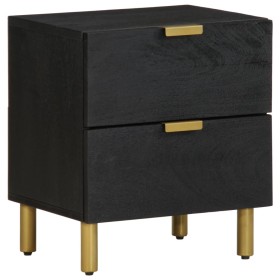 Solid black mango wood bedside table 40x33x46 cm