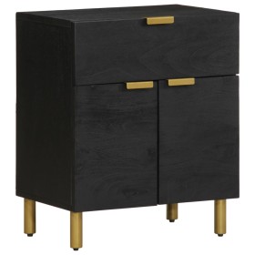 Black engineered wood bedside table 50x33x60 cm