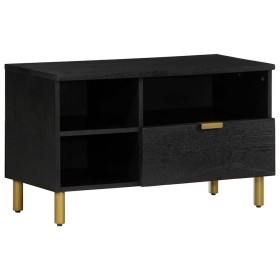 Engineered wood TV stand in black, 80x33x46 cm