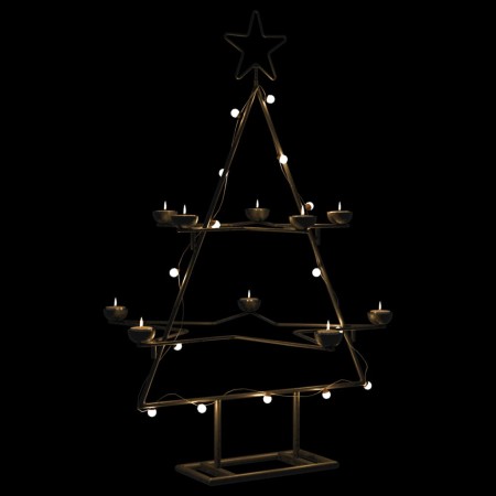 Black metal Christmas tree decoration 75 cm by , Christmas trees - Ref: Foro24-4018962, Price: 45,57 €, Discount: %