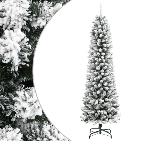 Árbol de Navidad artificial estrecho con nieve PVC y PE 210 cm de , Arboles de navidad - Ref: Foro24-4019688, Precio: 84,64 €...