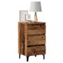 Bedside table with metal legs and aged wood 40x35x69cm by , Nightstands - Ref: Foro24-856424, Price: 72,15 €, Discount: %