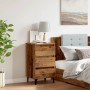 Bedside table with metal legs and aged wood 40x35x69cm by , Nightstands - Ref: Foro24-856424, Price: 72,15 €, Discount: %