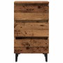 Bedside table with metal legs and aged wood 40x35x69cm by , Nightstands - Ref: Foro24-856424, Price: 72,15 €, Discount: %