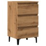 Bedside table with artisan oak metal legs 40x35x69 cm by , Nightstands - Ref: Foro24-856426, Price: 72,15 €, Discount: %