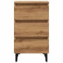 Bedside table with artisan oak metal legs 40x35x69 cm by , Nightstands - Ref: Foro24-856426, Price: 72,15 €, Discount: %